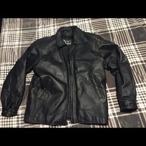 oversized unisex leather jacket